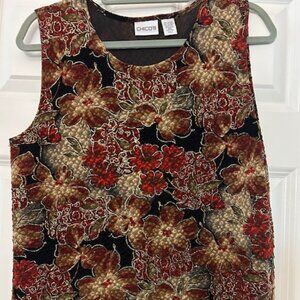 Chico's red, black and gold floral tank. Size 2 (M)